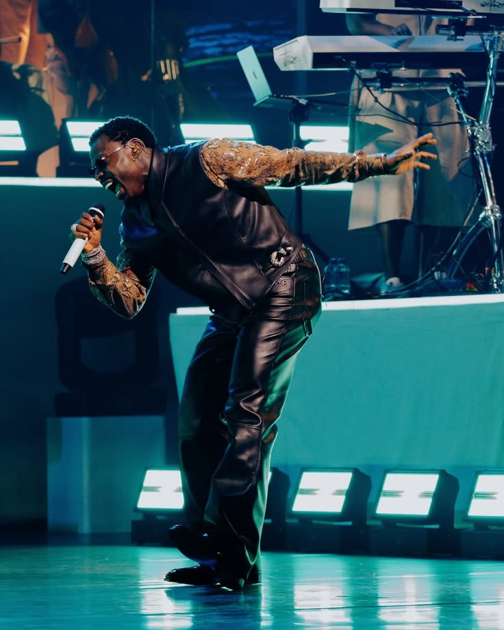 ASAKE performing in Paris at night